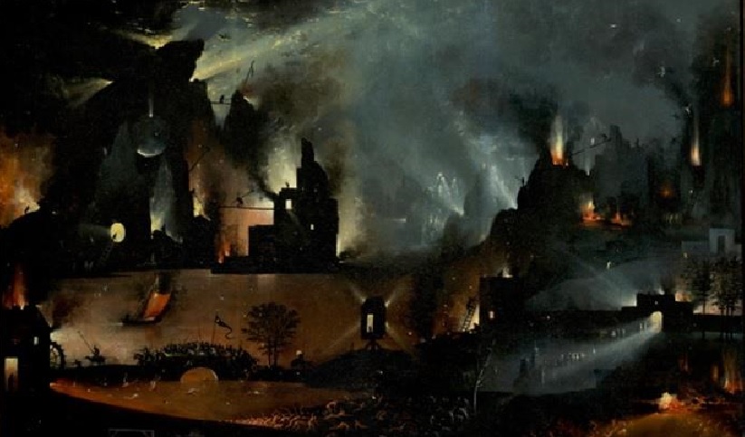 Krieg: Brennende Städte und Mordende Soldateska (Ausschnitt – Der Garten der Lüste) 